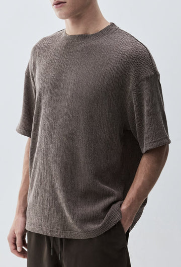 Lefties T-Shirt De Malha Texturizada Marrom