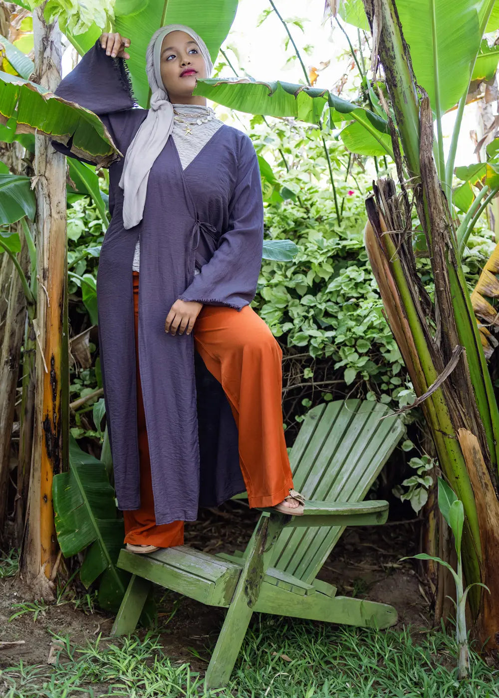 Calças de Setim Terracota