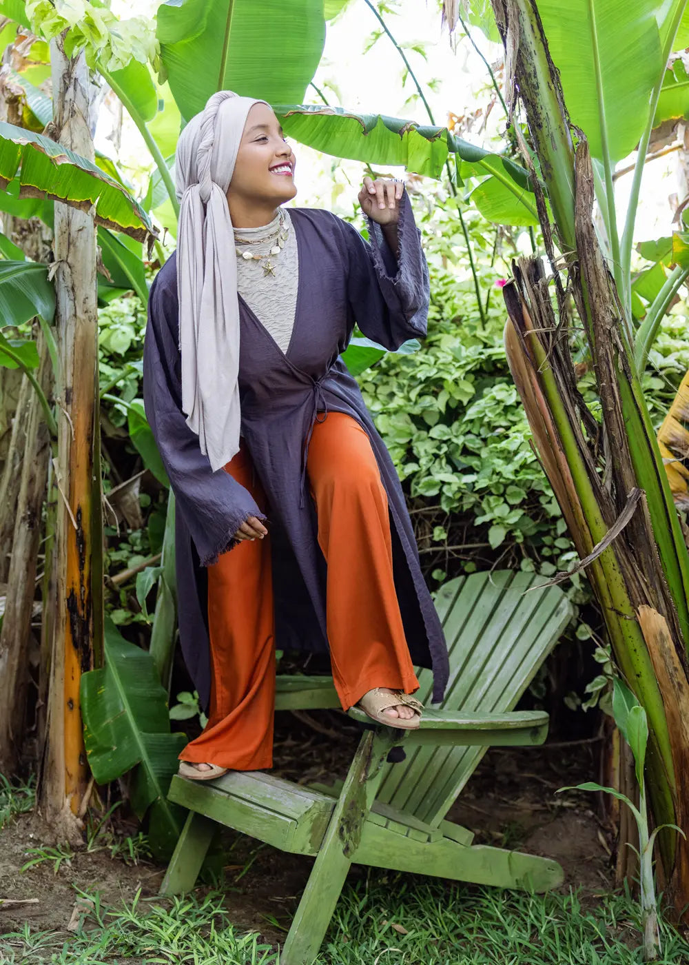 Calças de Setim Terracota