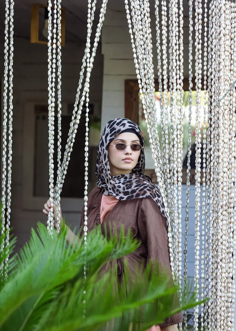 Kimono em Linho Amassado Castanho