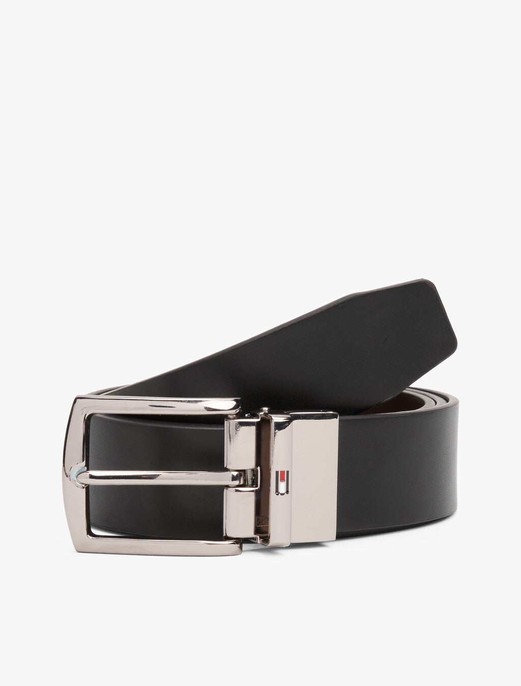 Tommy Hilfiger Cinto Reversível Em Couro Preto e Castanho