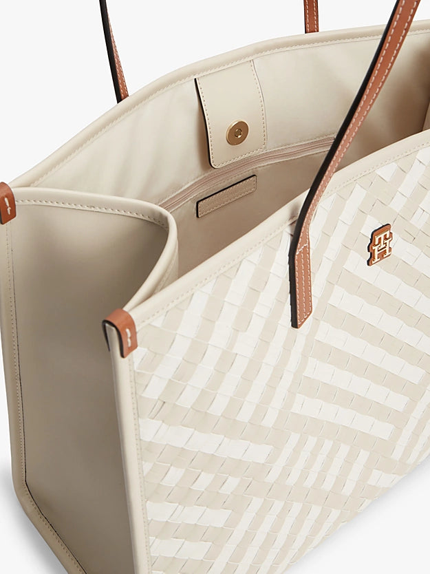 Tommy Hilfiger Bolsa Com Monograma Creme