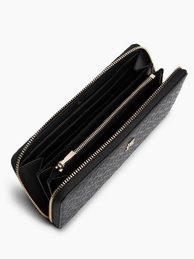 Tommy Hilfiger Carteira Icon Debossed Zip Black
