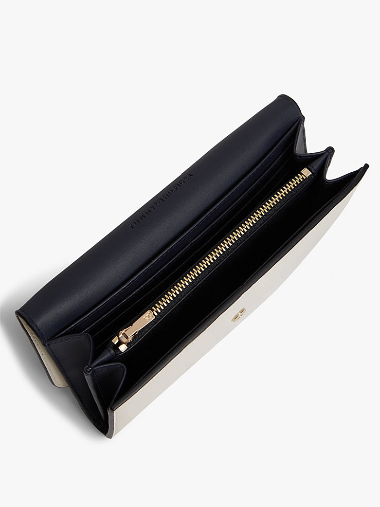 Tommy Hilfiger Carteira Metallic Logo Textured Bege