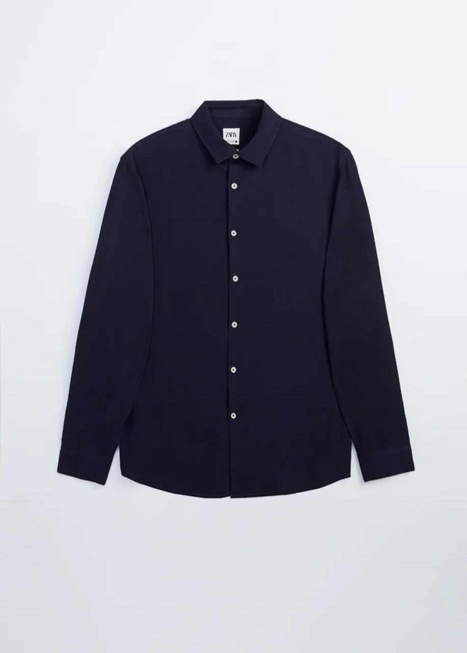 ZARA Camisa Azul Estruturada