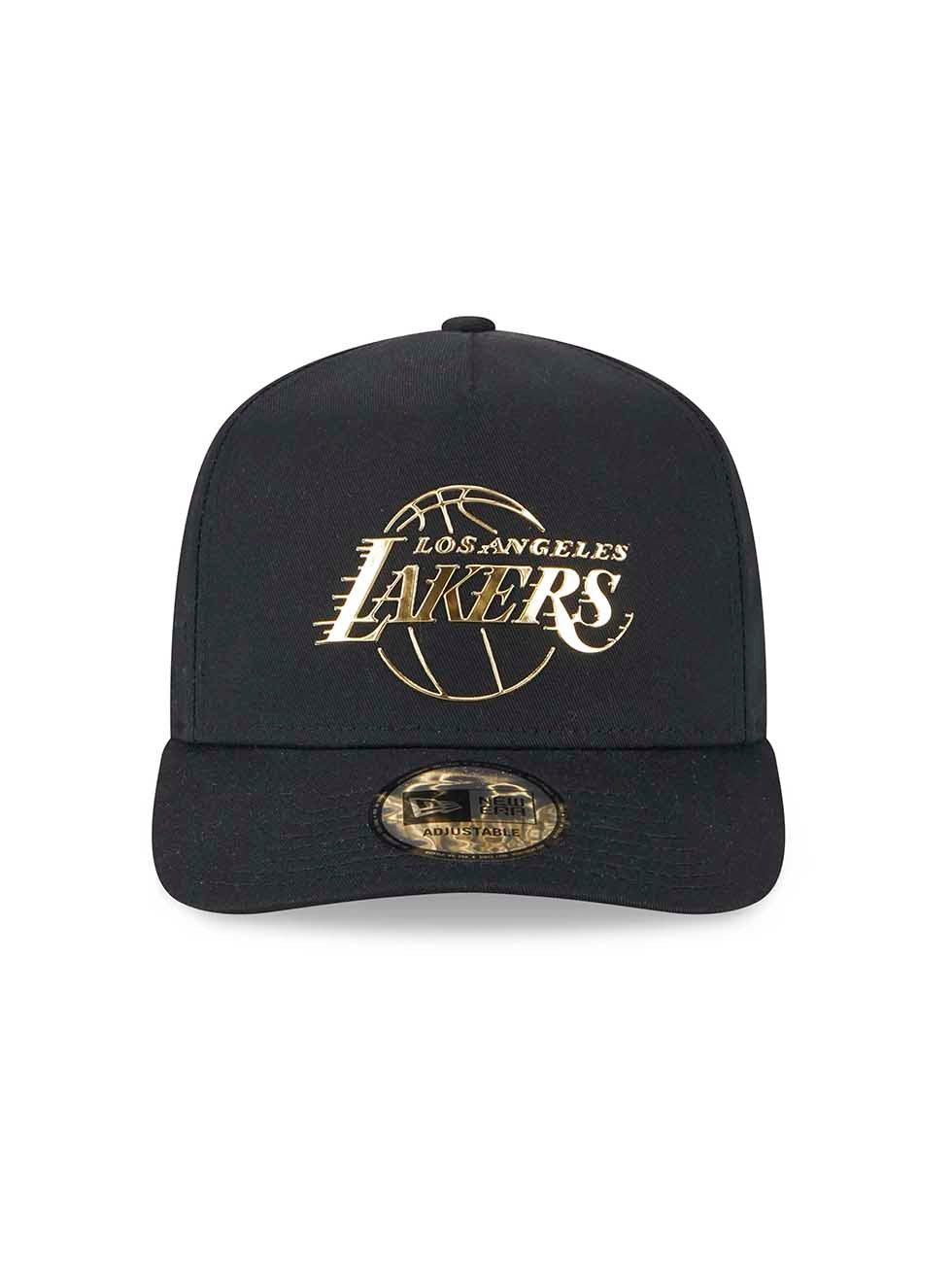 New Era Chapéu League Foil Pack A-Frame 9FORTY Los Angeles Lakers Preto Dourado