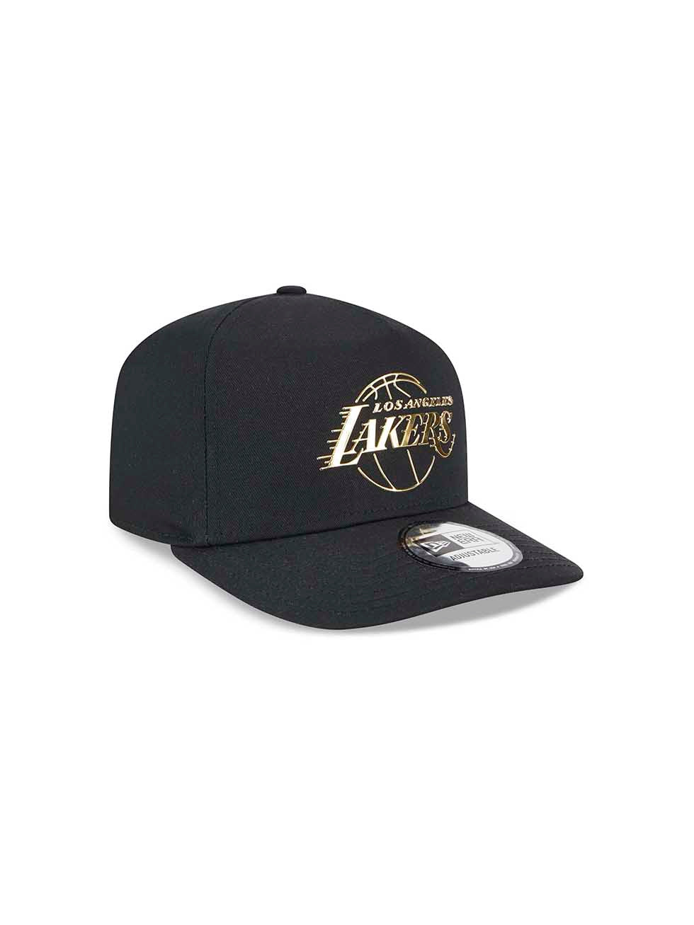 New Era Chapéu League Foil Pack A-Frame 9FORTY Los Angeles Lakers Preto Dourado