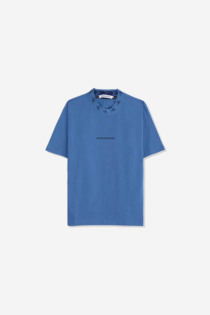 Calvin Klein T-Shirt Logo Jacquard Azul