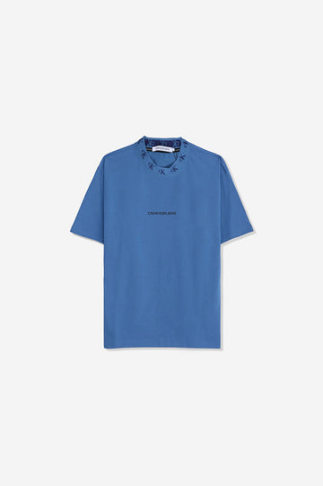 Calvin Klein T-Shirt Logo Jacquard Azul