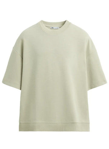 Zara Swatshirt Técnica Interlock Verde
