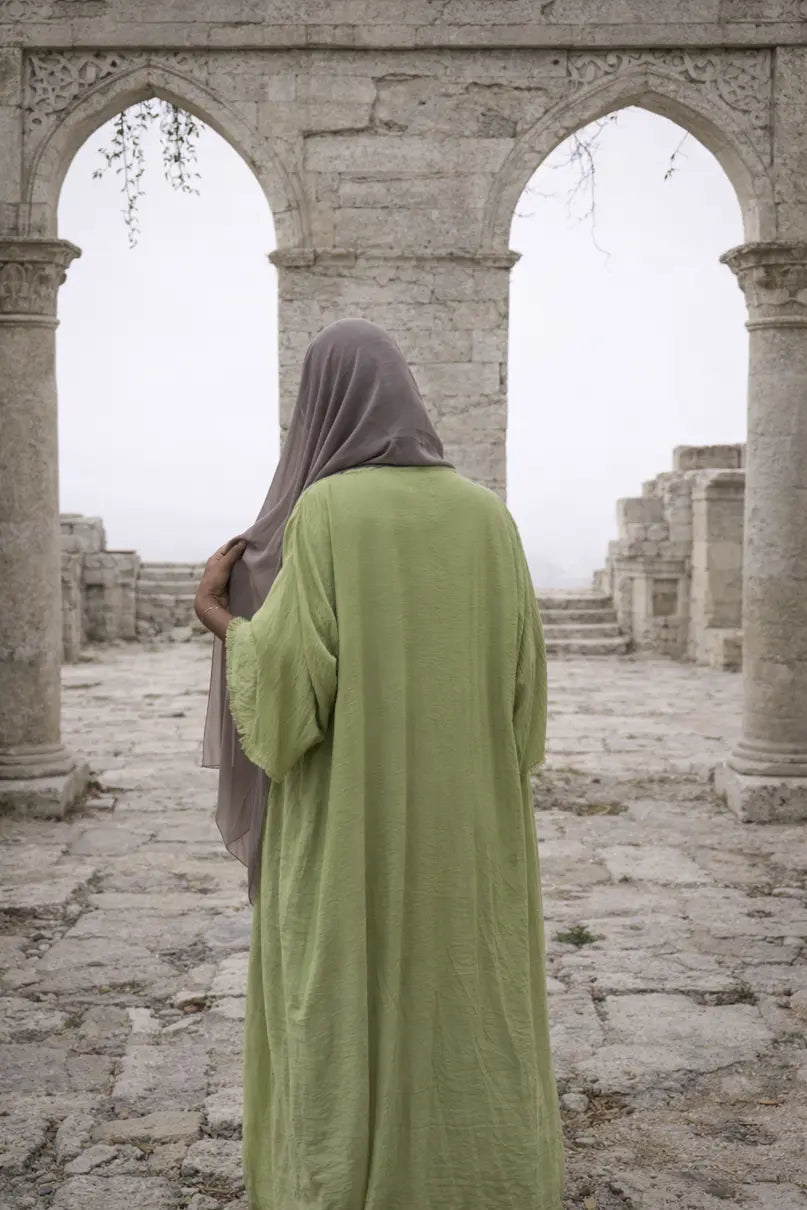 Kimono em Linho Verde lima