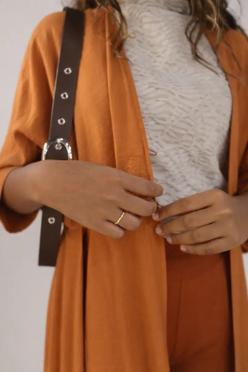 Vestido camiseiro em Linho