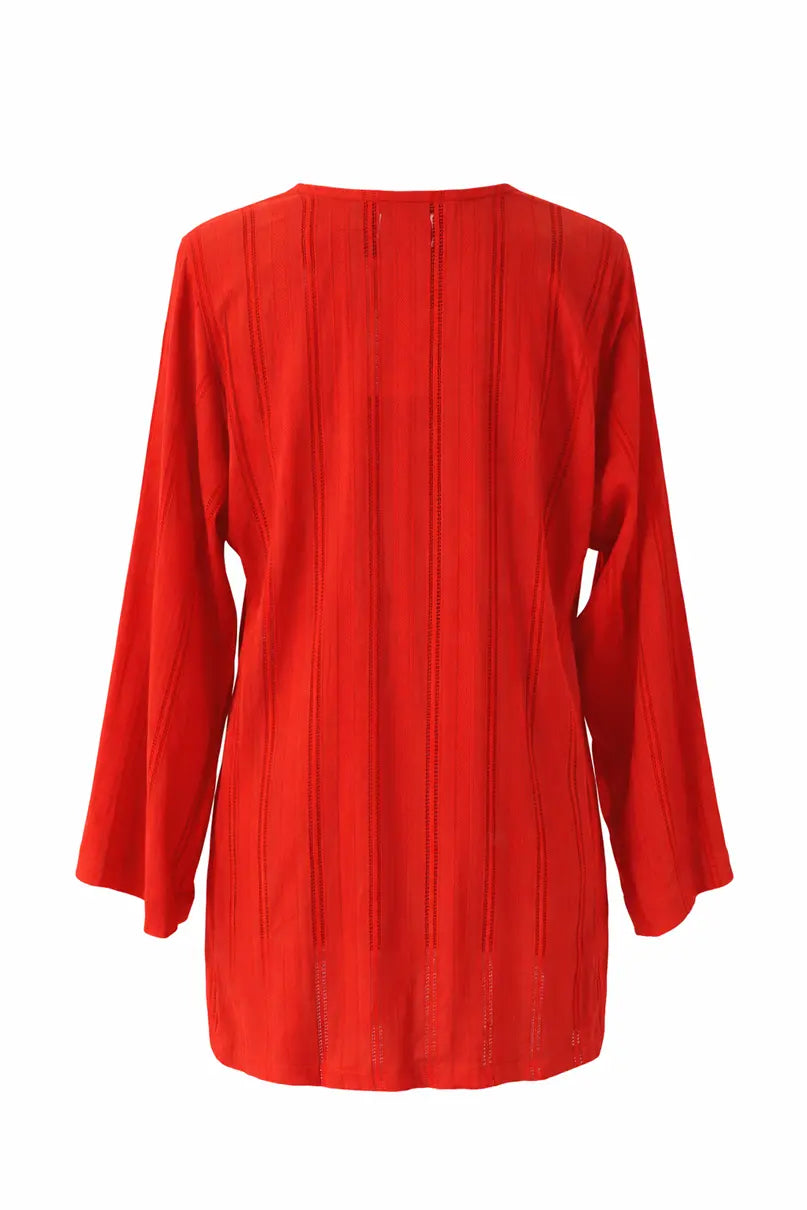 Kimono tie-dye de algodão Laranja