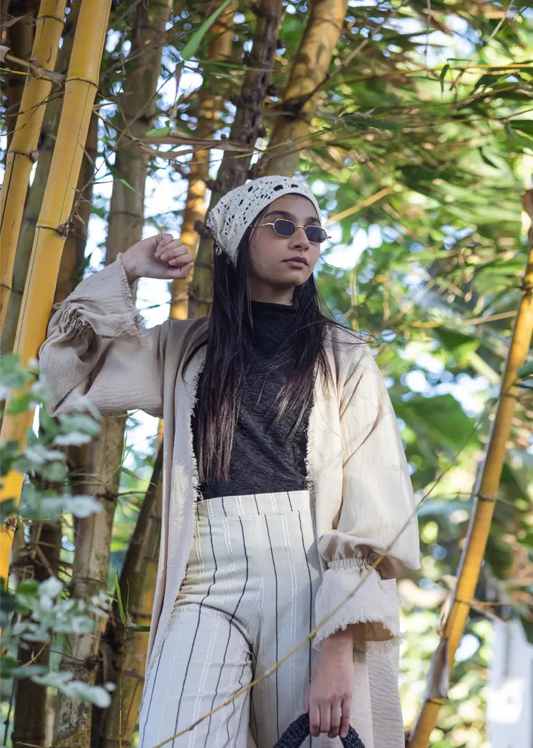 Calças de Linho Metálico