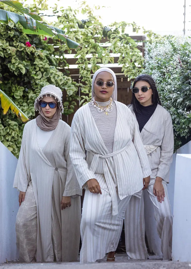 Saia de Linho às riscas