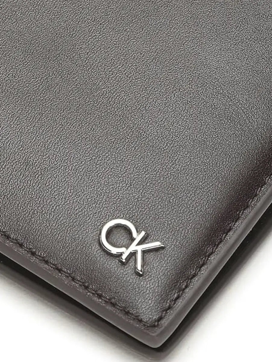 Calvin Klein Carteira Simples Com Logo Castanha