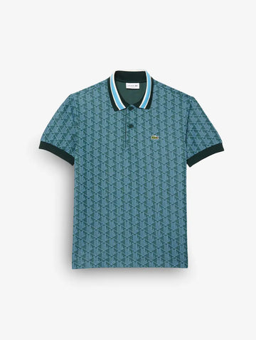 Lacoste Polo De Estrutura Verde e Azul