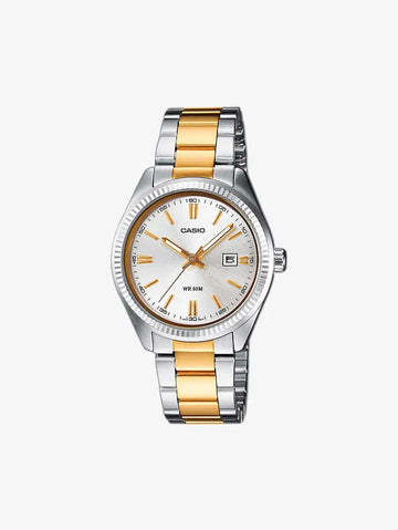 Casio Relógio Feminino Prata com Detalhes Dourado