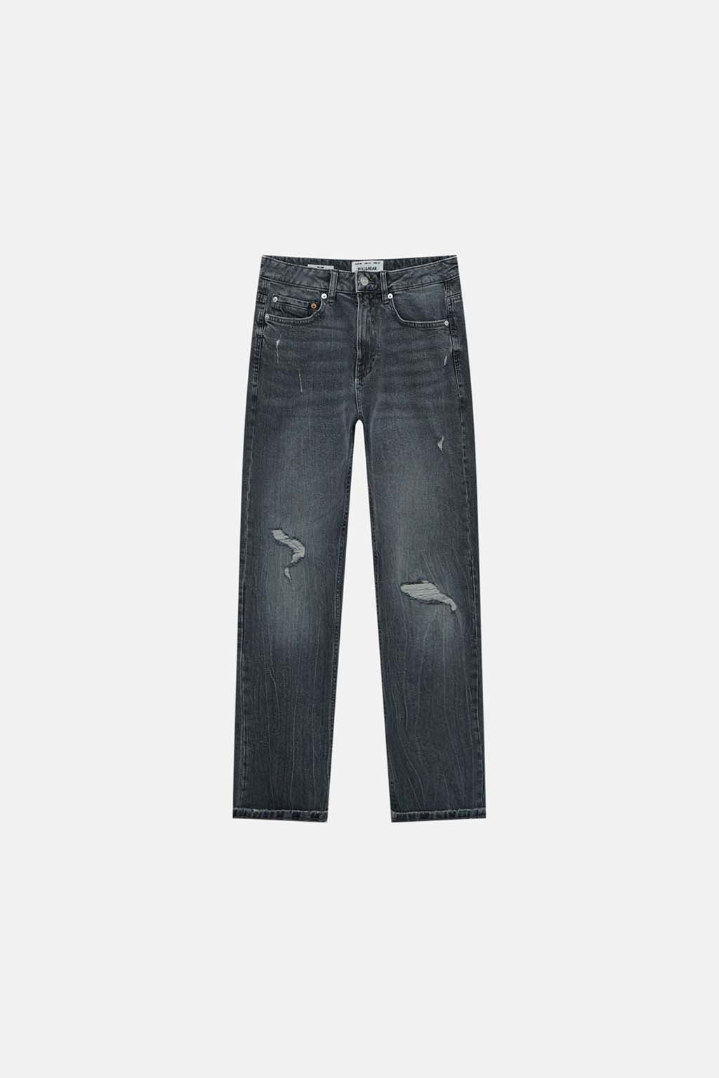 Pull&amp;Bear Jeans Slim Fit Com Rasgões