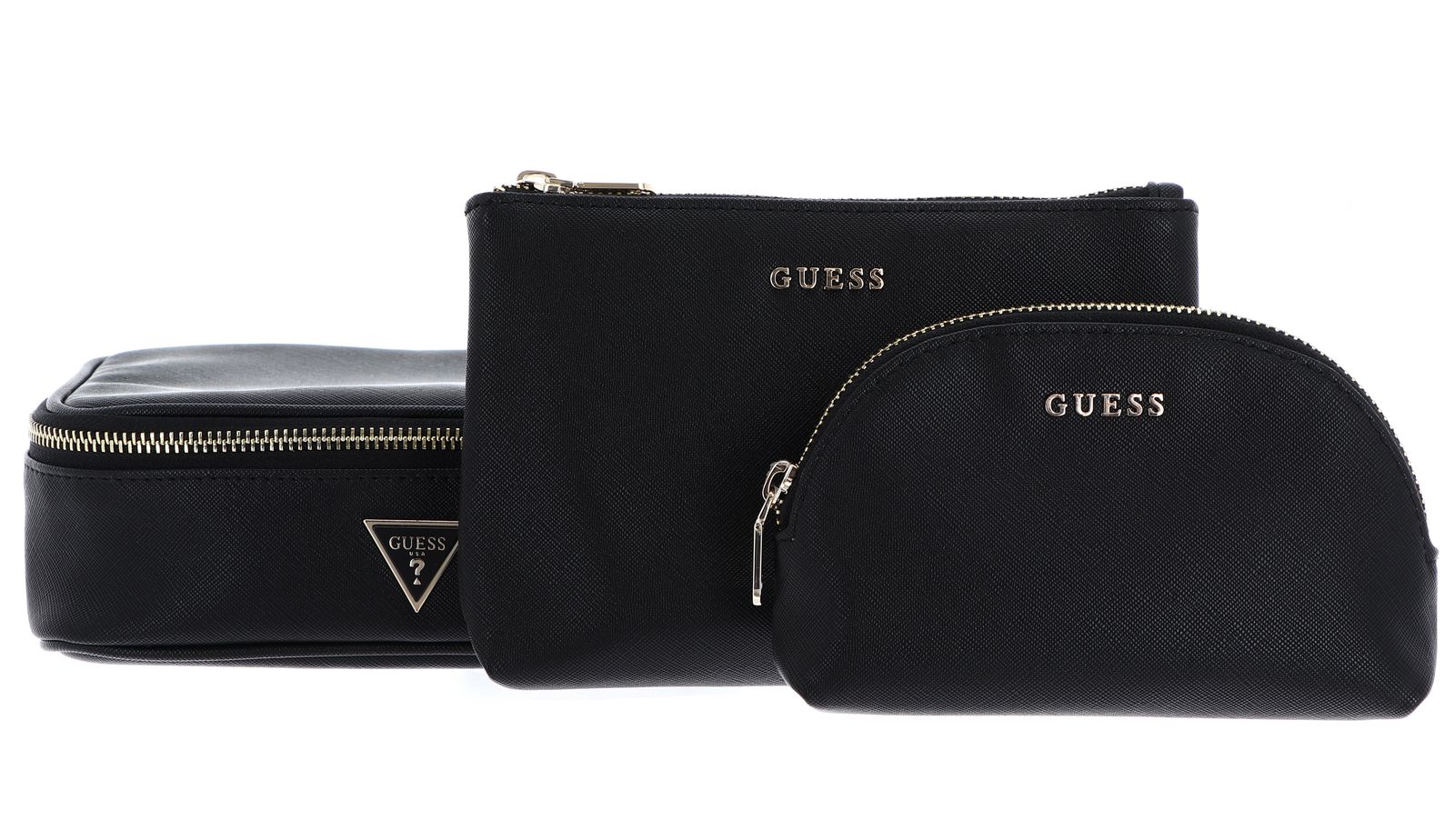 Guess Conjunto de 3  Bolsas Cosméticas Preta