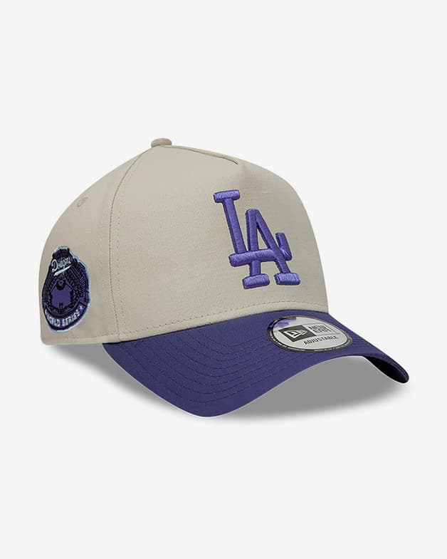 New Era Bone Series Patch 9Forty A-frame Los Angeles Dodgers Branco Lilas