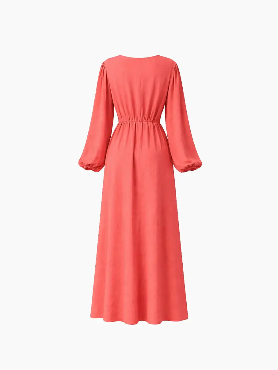 Conjunto fluido coordenado vestido e calça Rosa flamingo