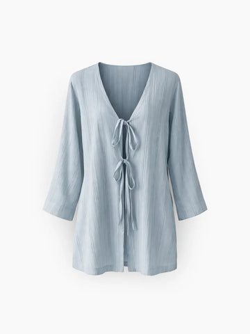 Kimono tie-dye de algodão Azul claro