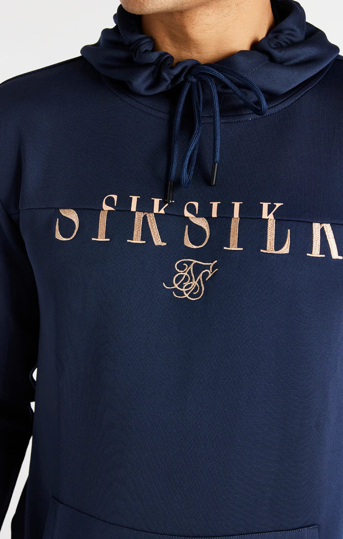 SikSilk Division Overhead Hoodie - Navy &amp; Rose Gold