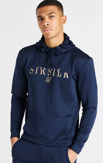 SikSilk Division Overhead Hoodie - Navy &amp; Rose Gold