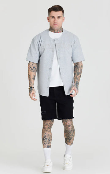 SikSilk Camisa Oversized Com Logo Cinza