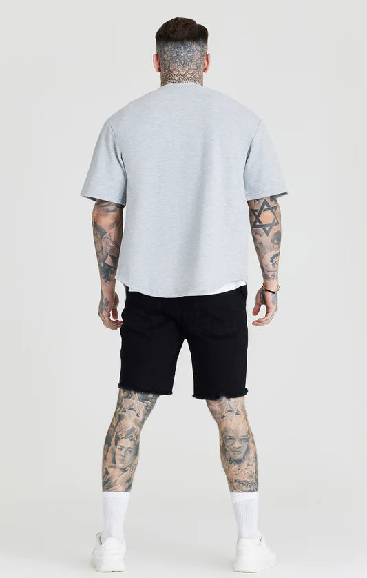 SikSilk Camisa Oversized Com Logo Cinza