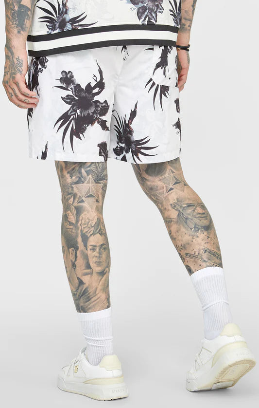 SikSilk Calções de Banho Floral Bege