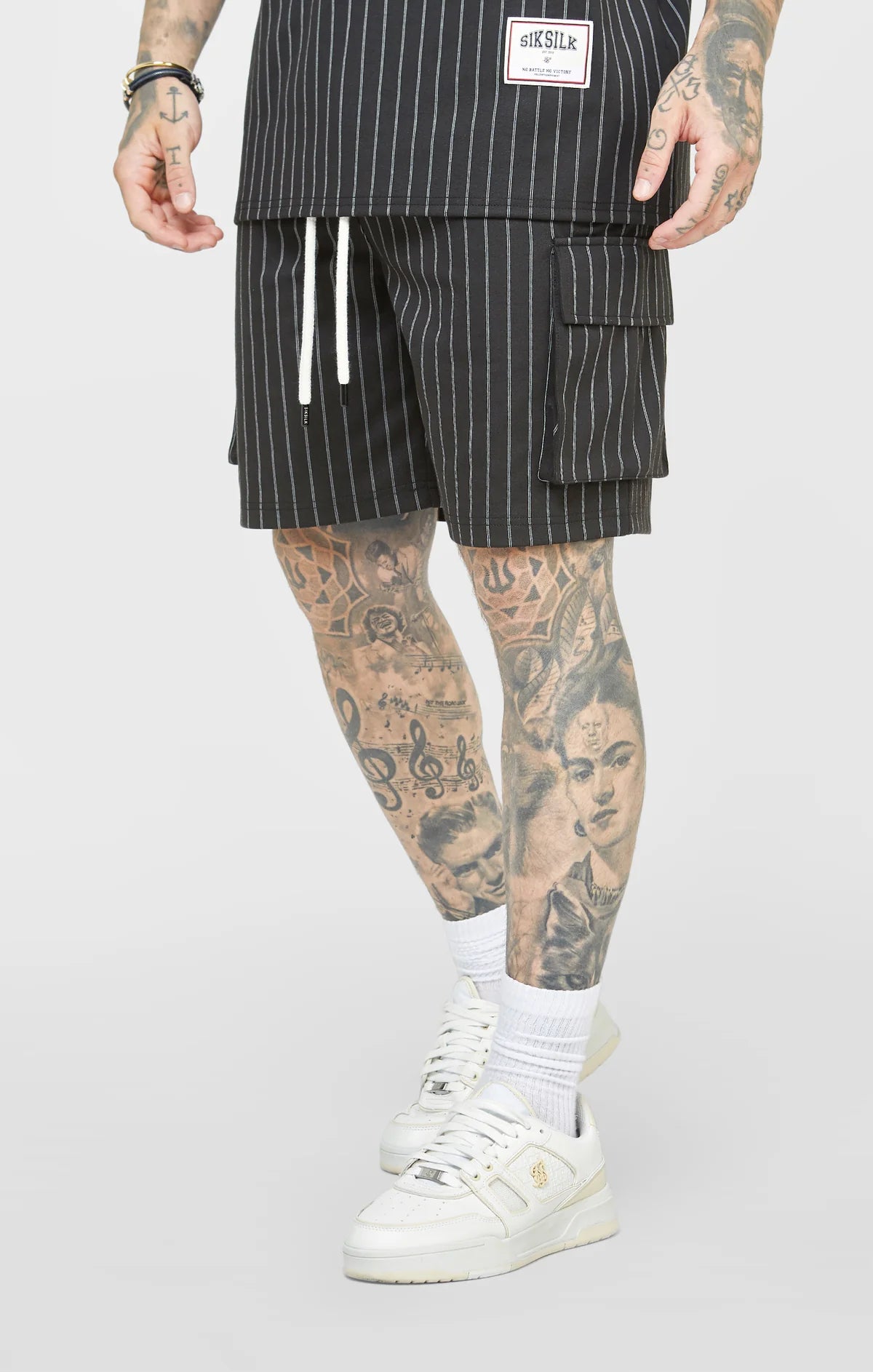 SikSilk Calções De Basquet as Riscas Preto