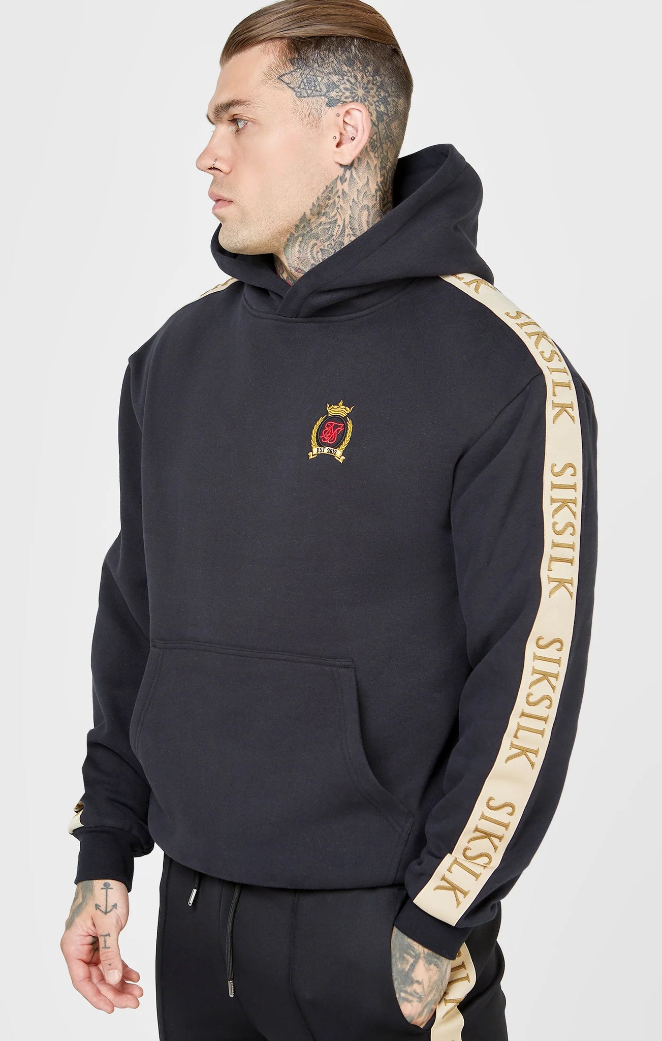 SIKSILK Hoodie Oversized Preta