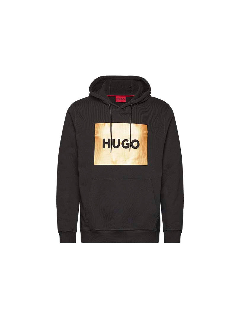 Hugo Hoodie De Logo Dourado Preta