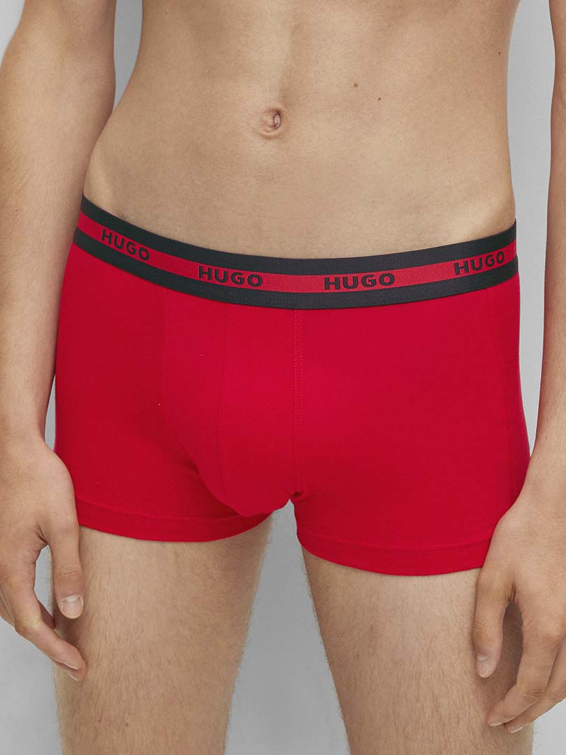 Hugo Conjunto De 2 Boxers Vermelho e Preto