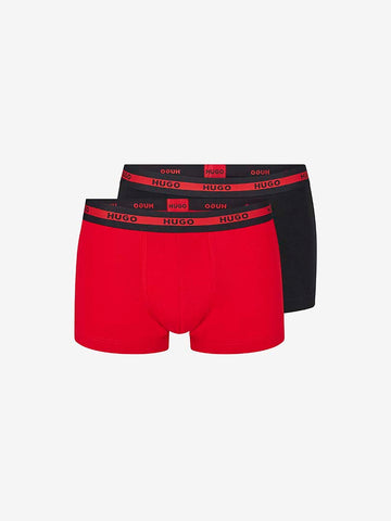 Hugo Conjunto De 2 Boxers Vermelho e Preto