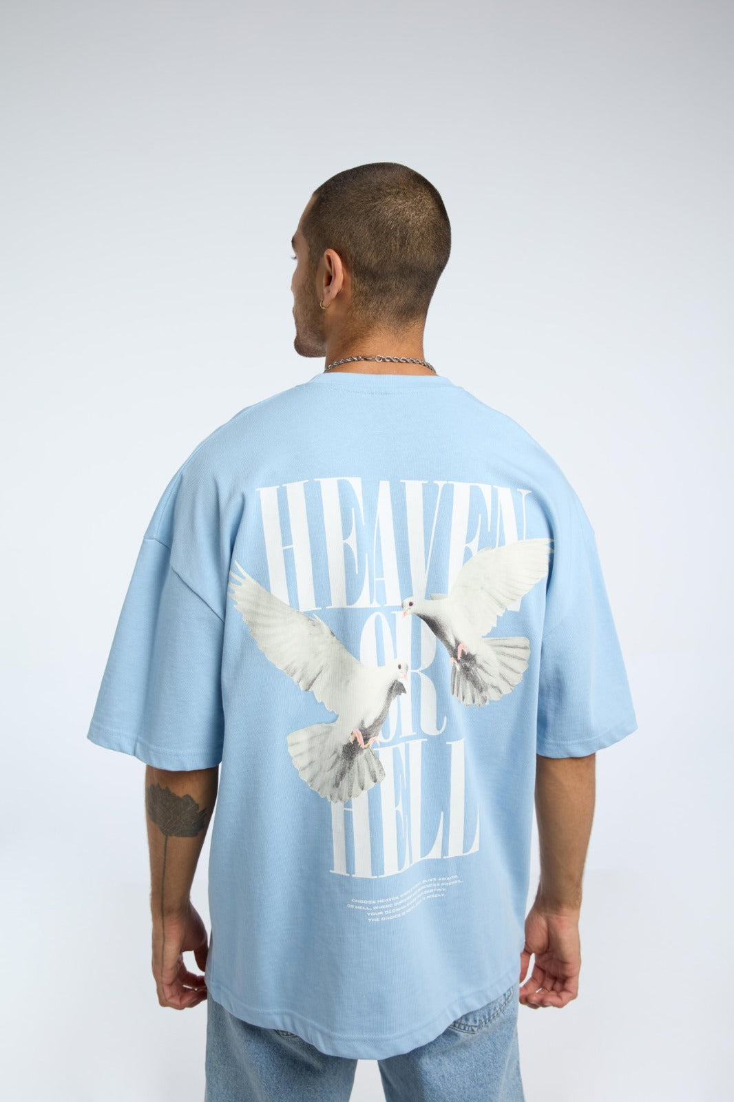 New Yorker T-shirt Oversized Com Gráfite Azul