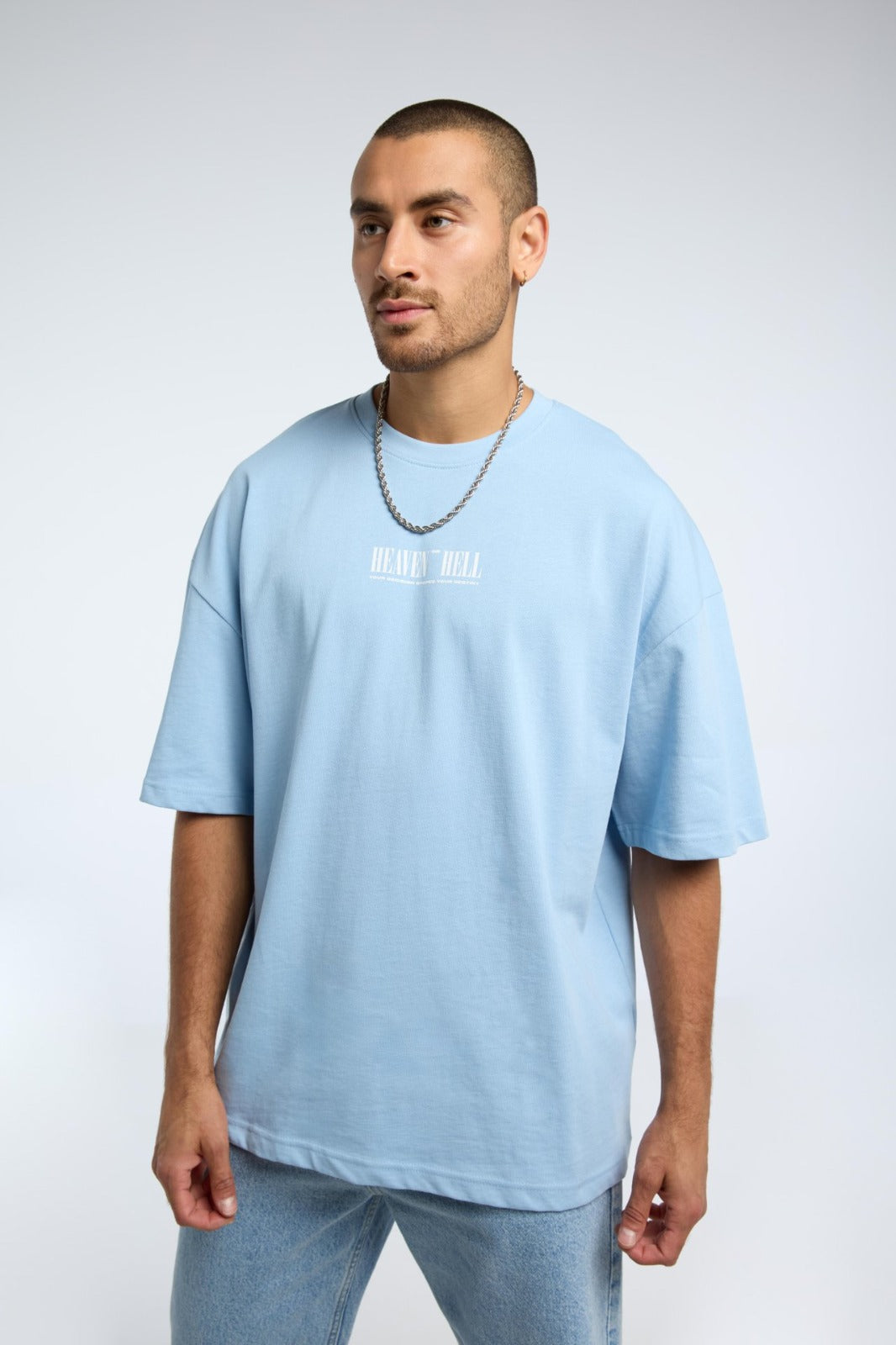 New Yorker T-shirt Oversized Com Gráfite Azul