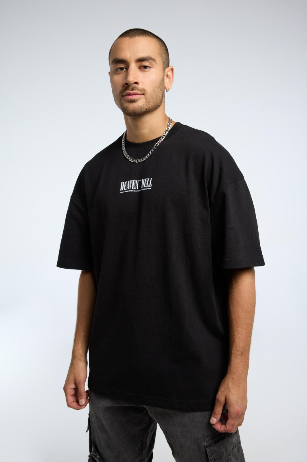 New Yorker T-shirt Oversized Com Gráfite Preta