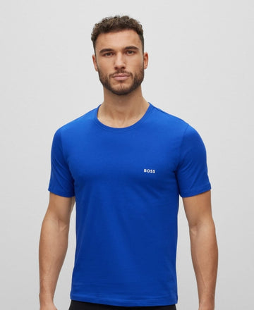 Boss T-Shirt Basica Azul Ciano