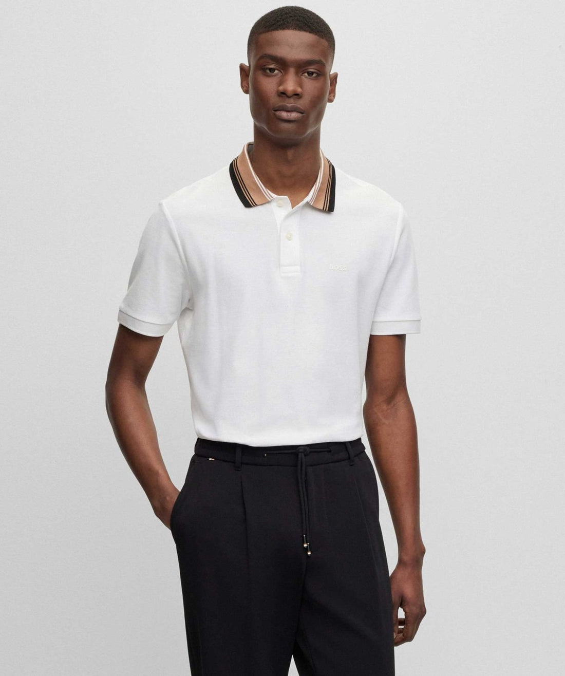 Boss Polo De Estrutura Branca