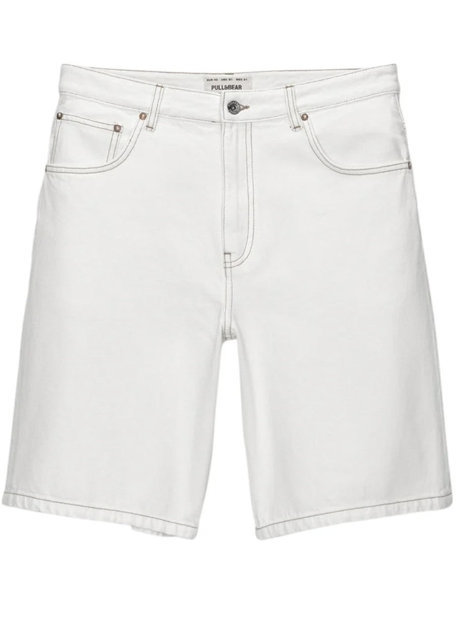 Pull&Bear Calções De Ganga Branco
