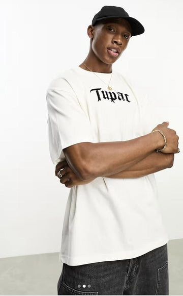 Pull&Bear T-Shirt Tupac Branca
