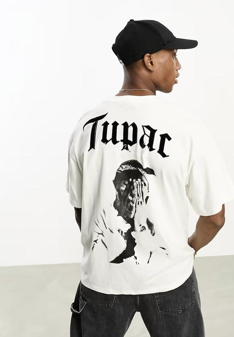 Pull&Bear T-Shirt Tupac Branca