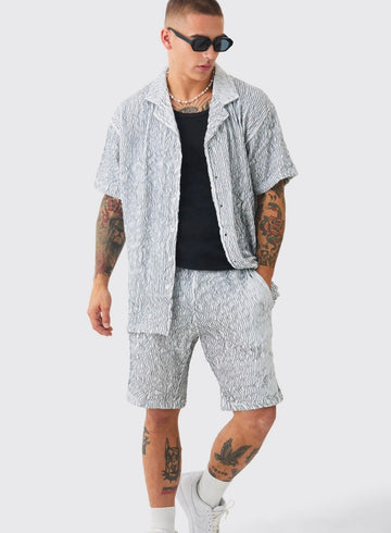 BoohooMan Conjunto Com Calções Branco e Preto