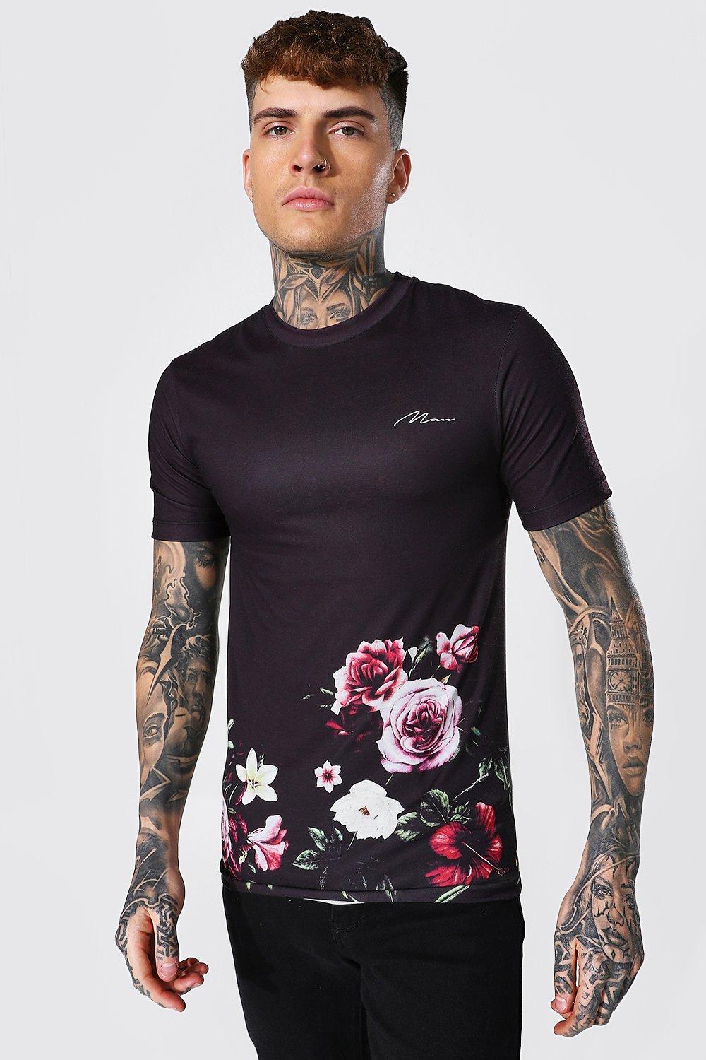 Man Signature Floral Print T-Shirt