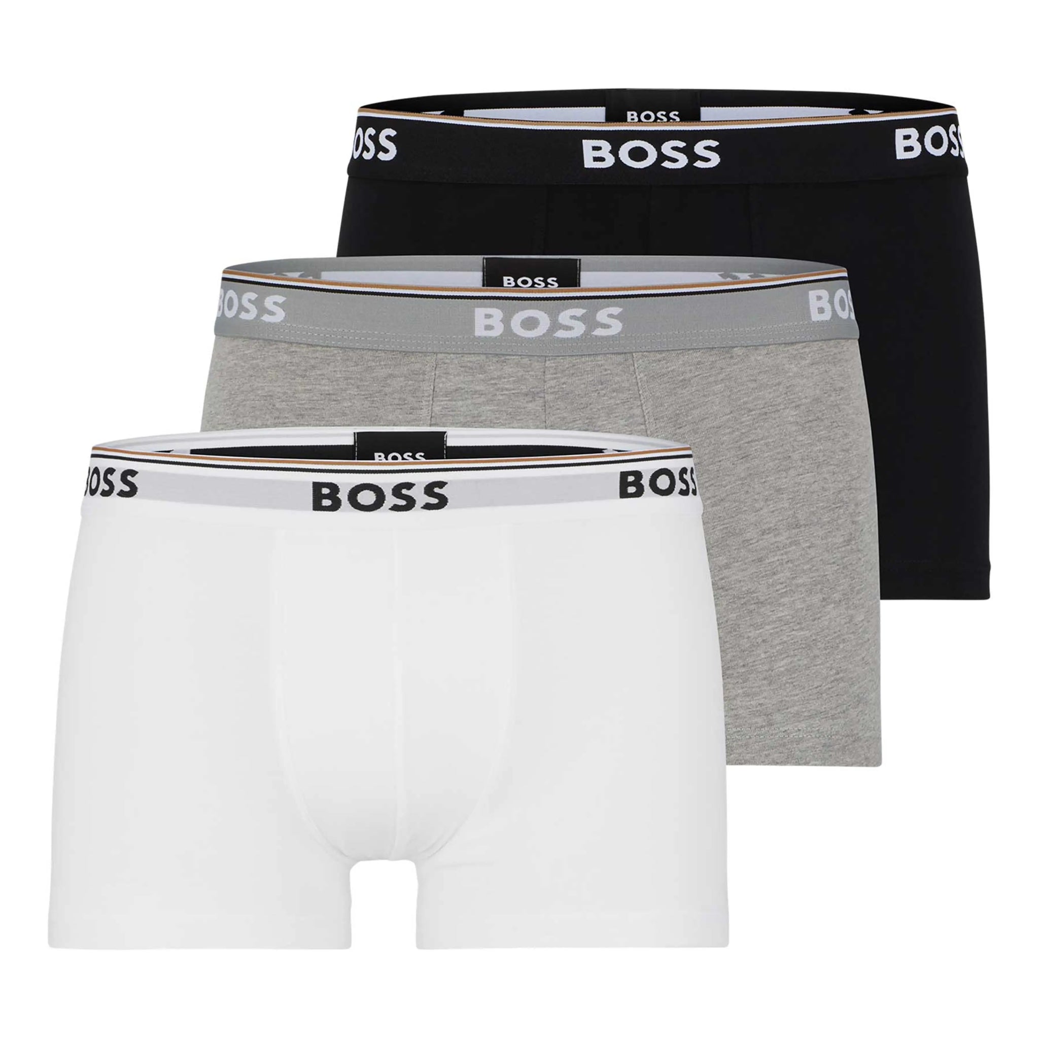 BOSS Conjunto De 3 Boxers Power Logo Cotton Branco Cinzento Preto