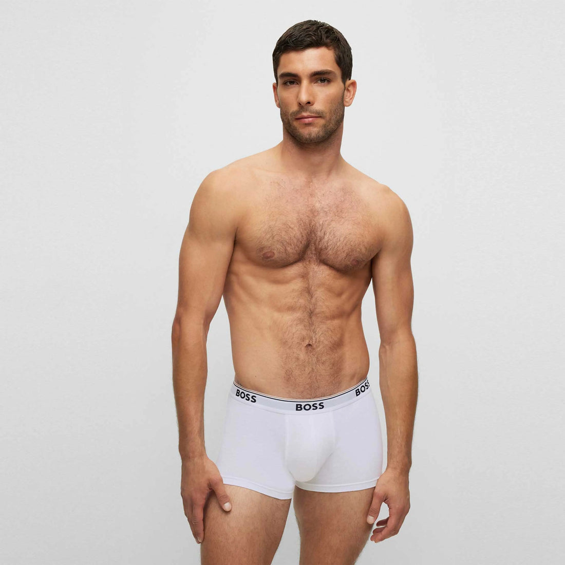 BOSS Conjunto De 3 Boxers Power Logo Cotton Branco Cinzento Preto