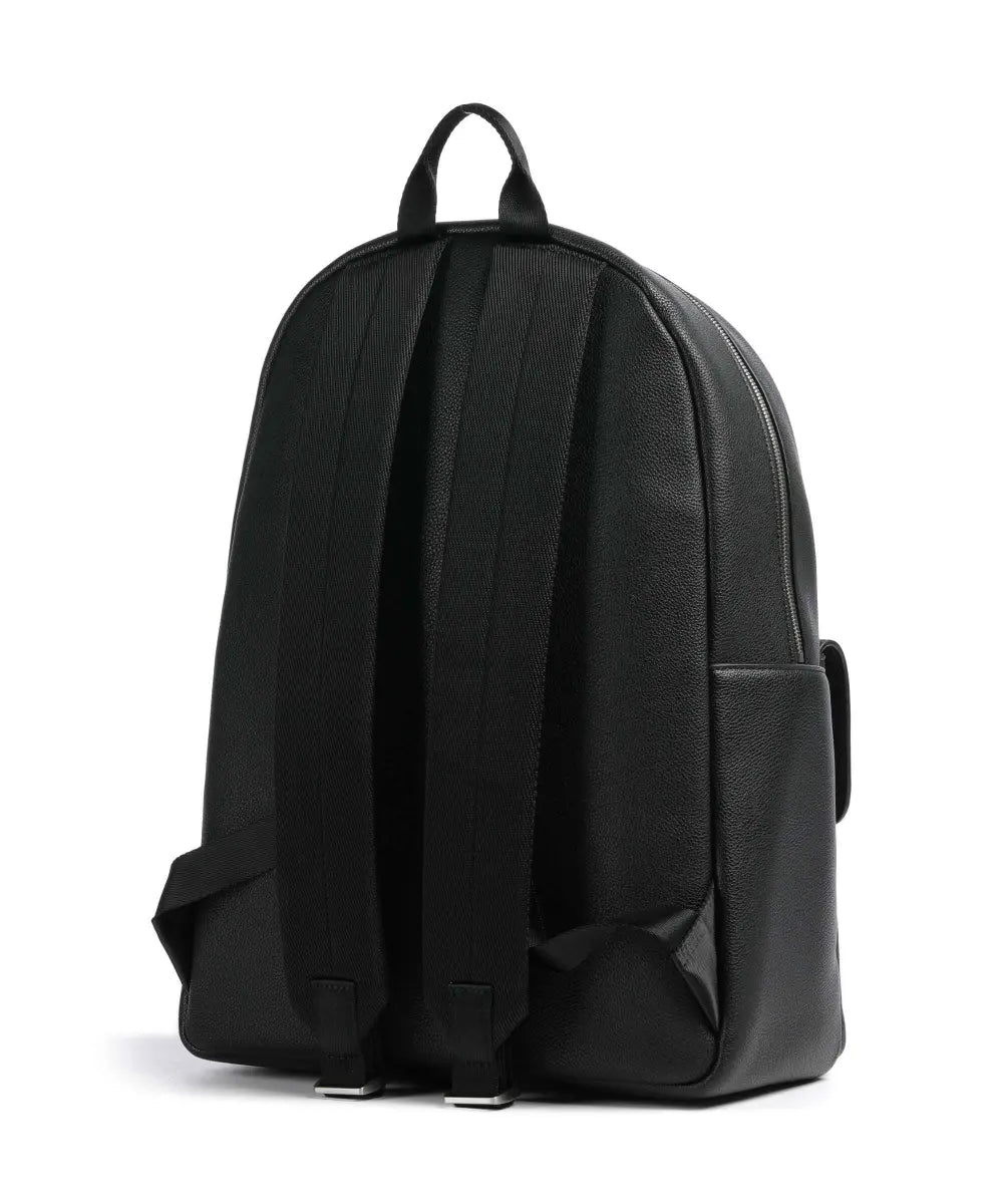 Lacoste Mochila Empresarial De Couro Preta